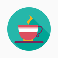 coffee flat icon with long shadow