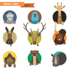 Animal avatars. Vector Illustration