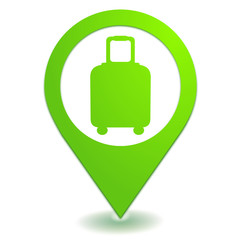 bagage sur symbole localisation vert