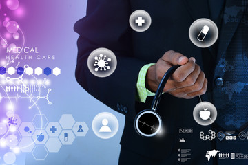 Doctor hand showing stethoscope