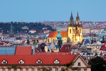 Fototapeta premium Prague cityscape with cathedral
