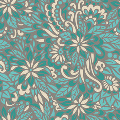 Green meadow. Seamless decorative pattern.