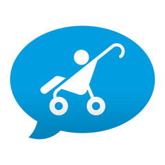 Etiqueta tipo app azul comentario simbolo cochecito infantil