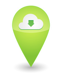 Map mark with a cloud icon