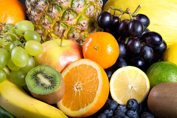 Naklejka na ściany i meble Many different exotic fruits