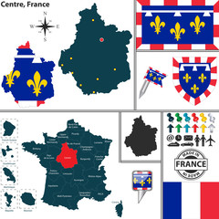 Fototapeta premium Map of Centre, France