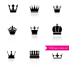 Crown icons set.