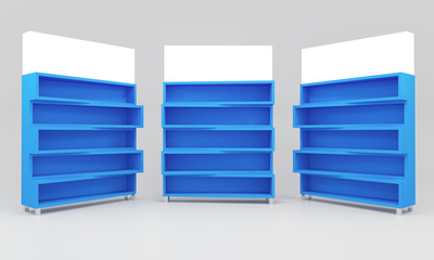 Blue shelves