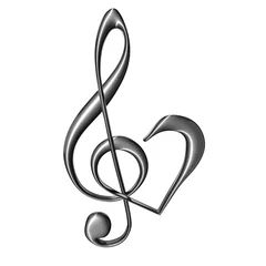 Foto auf Leinwand zilver sieraad muziek g sleutel © emieldelange