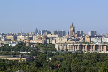 Fototapeta na wymiar view of Moscow from Sparrow hills,Russia