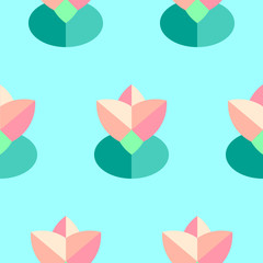 Vector water lilies  seamless pattern