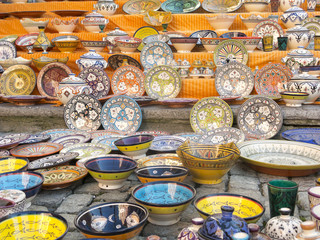 Sale of ceramic, typical of Morocco.