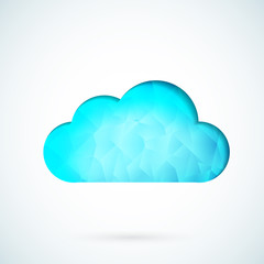 Blue cloud geometric vector background