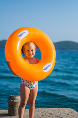 Little girl at the beach