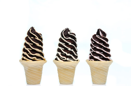 Soft Serve Ice Cream Isolated On White Background