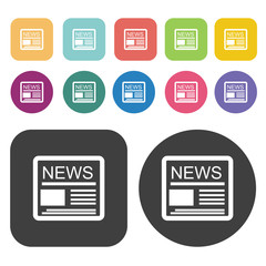 Newspaper icons set.  Illustration eps10