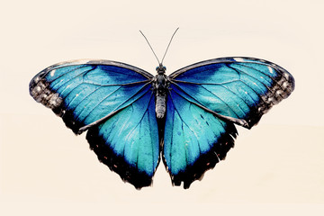 Beau papillon bleu