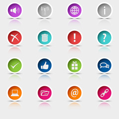 Colored set round web buttons element