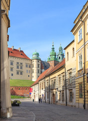 Fototapeta na wymiar Kanonicza Street & Wawel Castle, Krakow in Poland