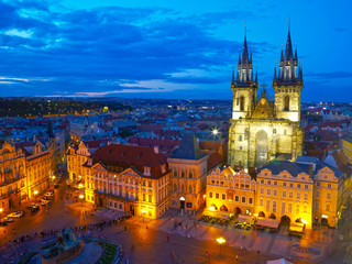 Fototapeta na wymiar Town Square and Church of our Lady Tyn. Prague, Czech