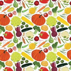 seamless background with a variety of vegetables