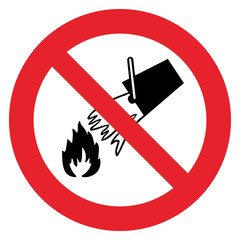 Prohibition sign NO FIRE EXTINCTION WITH WATER