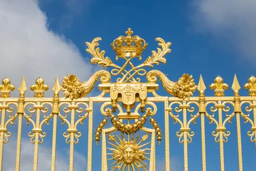 Fotobehang Beautiful gate of Versailles palace detailed fence near Paris is © orpheus26