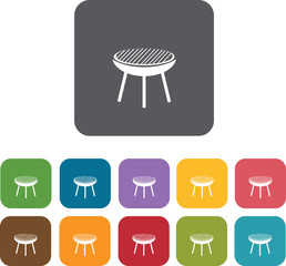 Cooking and kitchen icons set. Rectangle colorful 12 buttons. Il