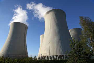 Nuclear power plant at night - Temelin, Czech Republic