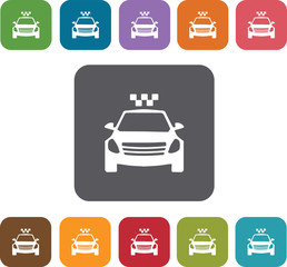 Taxi Map Icons and Location Icons set. Rectangle colorful 12 but
