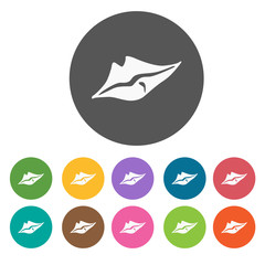 Lip Valentines icons set. Round colorful 12 buttons. Illustratio