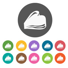 Valentines icons set. Round colorful 12 buttons. Illustration ep