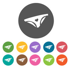 Valentines icons set. Round colorful 12 buttons. Illustration ep