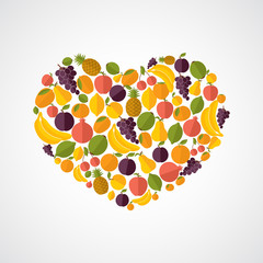 healthy food heart composition