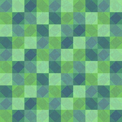Deep green textured background with squares and rhombuses