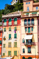 View on colorful houses in Portofino, Italy