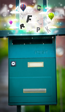 Post box with colorful letters