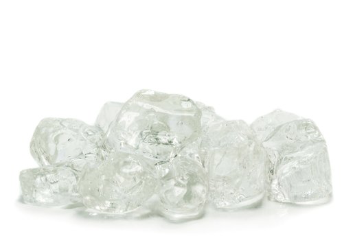 Chunks of ice on a white background