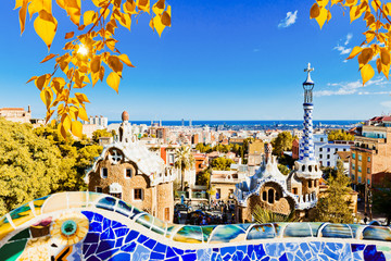 Naklejka premium Park Guell in Barcelona, Spain.