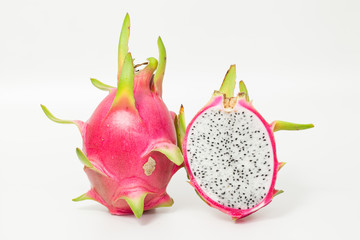 Pitaya, dragon fruit on isolate ,Hylocercus undatus