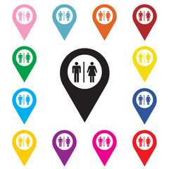 Map pointer with toilet.