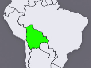 Obraz premium Map of worlds. Bolivia.