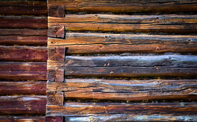 wall of a old wooden house