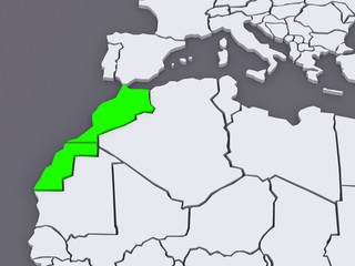 Fototapeta premium Map of worlds. Morocco.