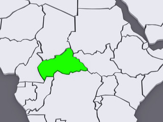 Fototapeta premium Map of worlds. Central African Republic.