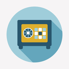 Safe box flat icon with long shadow