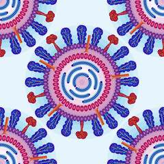Influenza virus. Seamless pattern. Eps 10.