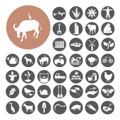 Agriculture and Farming icons set. Illustration eps10