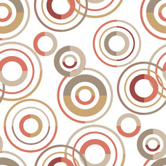 Patchwork seamless pattern circles ornamental on white