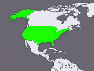 Fototapeta premium Map of worlds. USA.